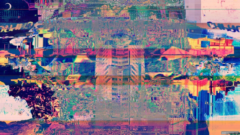 abstract, glitch art, graffiti, backgrounds, built structure, outdoors, digital composite, dark, creativity, multi colored, LSD, 1080P, architecture, art and craft