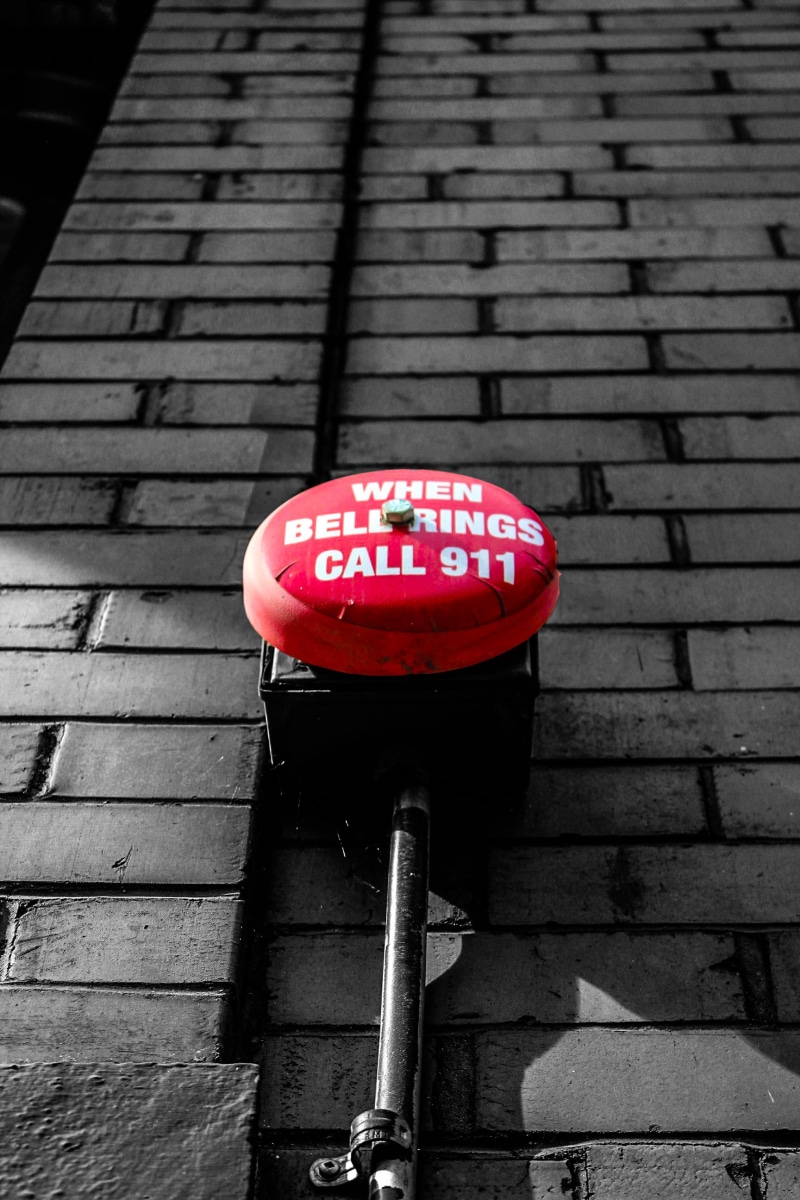 day, protection, portland, city, safety, sign, fire hydrant, pop of color, industrial, blackandwhite, red, no people, 2K, footpath, wall - building feature