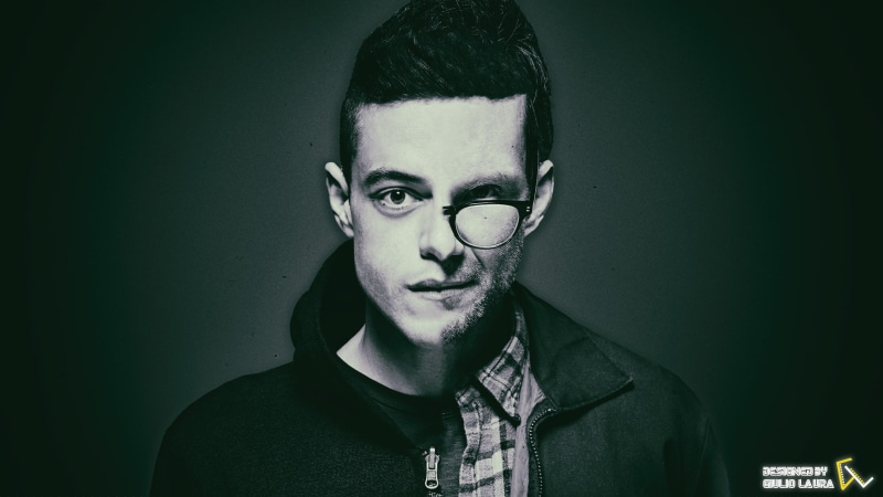 Rami Malek, 2K, Christian Slater, Mr. Robot, fsociety, digital art, Elliot (Mr. Robot)