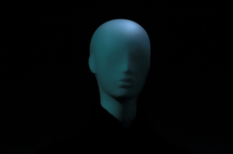 mannequin, dungeon, isolated, human body part, finger, blue, person, creativity, human, form, adult, 4K, people, spooky, lighting equipment, headshot