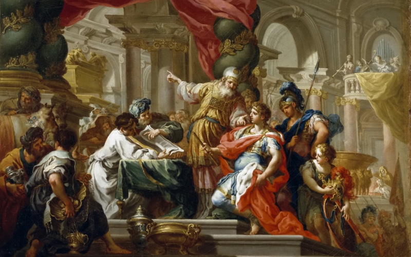 conca, great, sebastiano conca, sebastiano, alexander the great, painting, 2K, art, alexander, jerusalem