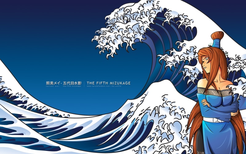 Naruto: Shippuden, kanagawa, mizukage, art, great, anime, naruto, terumi, wave, shippuden, waves, x, 1080P, hd, mei