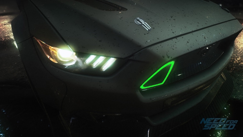 anime need for speed racing car video games 2015 ford mustang rtr ford mustang shelby ford mustang black green render, 1080P