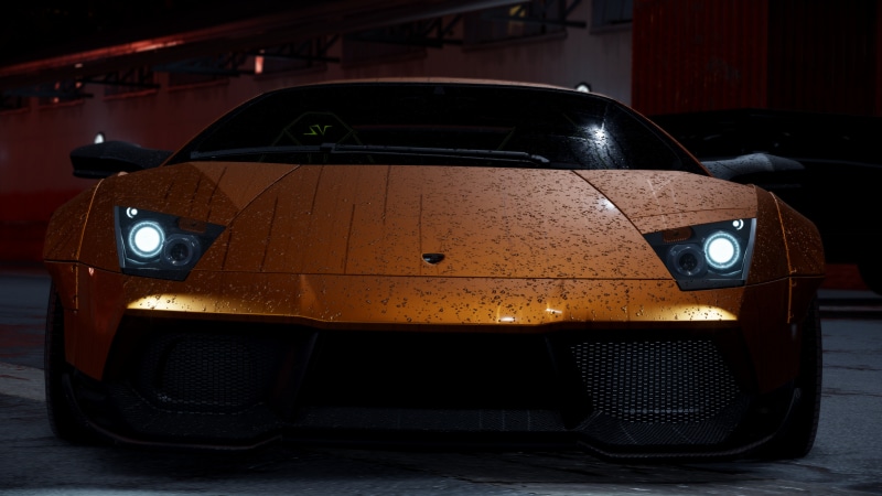 vintage car, Need for Speed, transportation, orange, night, headlight, city, 8K, garage, retro styled, mode of transportation, parking, motor vehicle