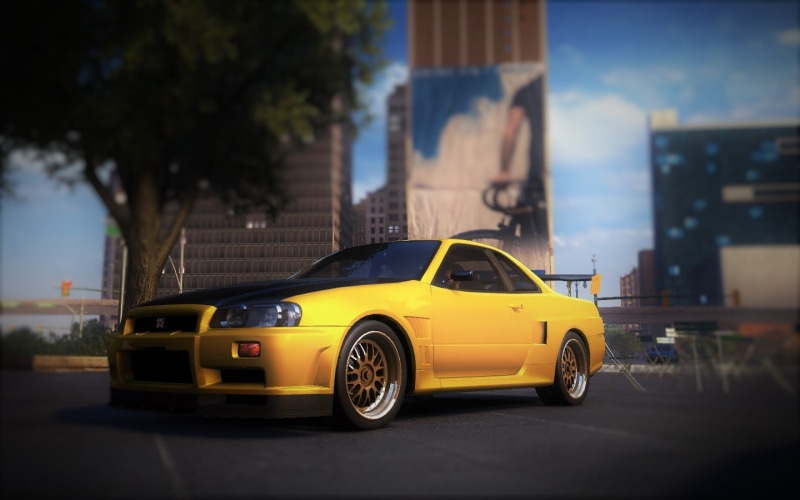 crew, nissan, city, car, r, gt, games, tilt shift, the crew, tilt, video games, video, 720P, shift, nissan skyline gt-r r34, skyline
