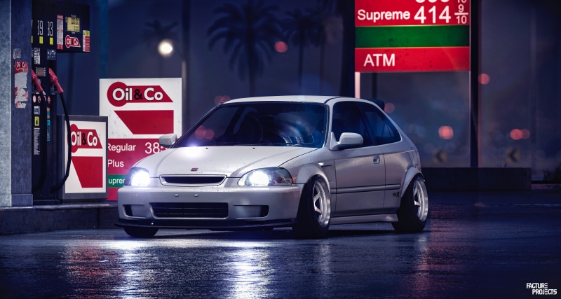 white, Honda Civic, 8K, NFS 2015, type r, white cars, Honda, Need for Speed