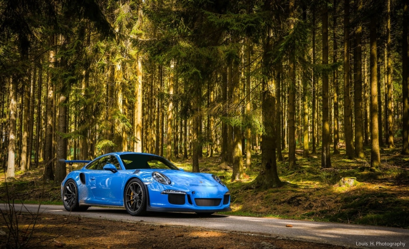 1080P, Blue, Green, VAG, Porsche, 911, Evening, Forest, GT3 RS