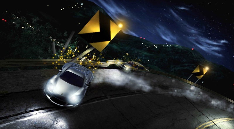 communication, 2K, illuminated, Porsche Carrera GT, video games, plant, silver colored, star - space, transportation, yellow, black, mode of transportation