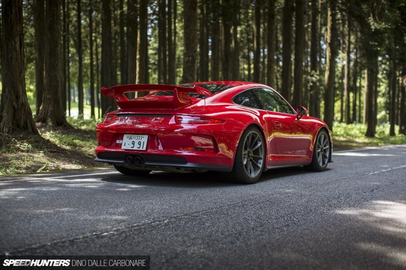 car, 1080P, land vehicle, motor vehicle, trunk, plant, woodland, transportation, day, outdoors, sign, tree, road, Porsche 911, Porsche, Speedhunters, Porsche 911 GT3