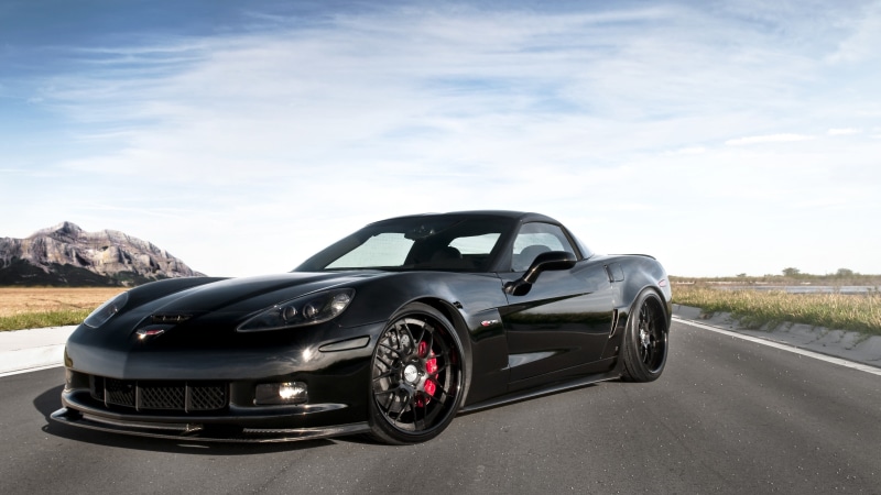 2015 Detroit Auto Show. NAIAS, black, C7, Z07, test drive, speed, front, 2015 car, supercar, Chevrolet, Chevrolet Corvette Z06, 4K