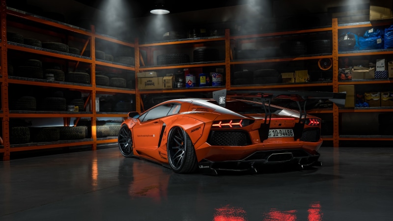 Lamborghini, garage, LB Performance, Liberty Walk, Aventador, tuning, 4K