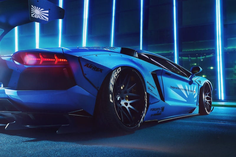 lights, sport, Aventador, Blue, land Vehicle, speed, racecar, night, power, performance, roadster, city, wealth, elegance, motor vehicle, design, shiny