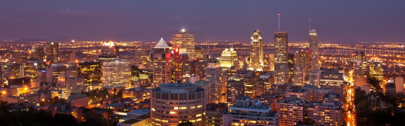 high angle view, building, urban skyline, nature, night, lights, office building exterior, Montreal, travel destinations, city life, cityscape, view, architecture