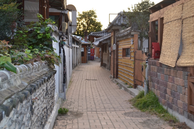 side streets, building, no people, bricks, long, pathway, direction, republic of korea, 4K, building exterior, narrow, daytime, built structure, hanok village