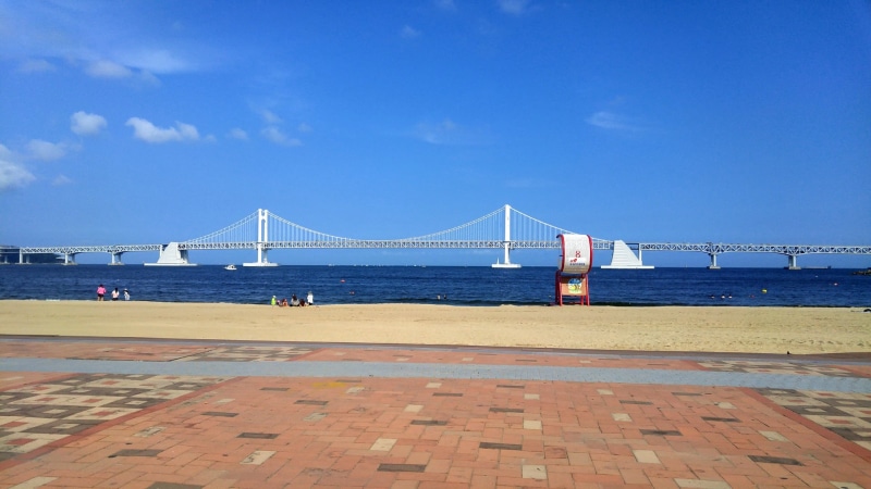 built structure, republic of korea, suspension bridge, cityscape, sea, transportation, land, travel destinations, bathing beach, bridge, architecture, travel
