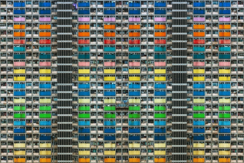 1080P, stacked, cityscape, apartments, Hong Kong, colorful