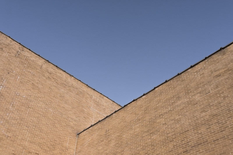 blue, minimal, brown, wall, low angle view, architecture, building, no people, built Structure, urban, nature, landscape, building Exterior, copy space