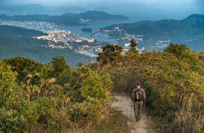 hike, trail, plant, recreational Pursuit, adventure, outdoors, water, bicycle, color Image, hong kong, scenics - nature, park, sea, mountain, growth, people