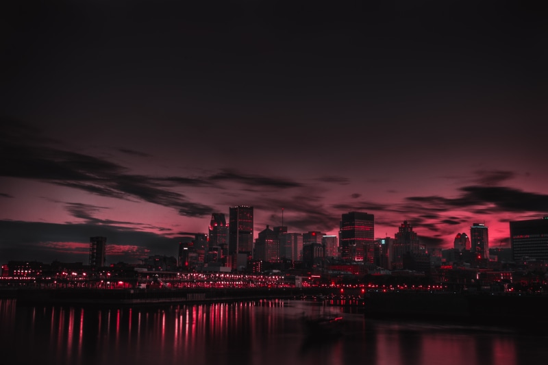city Life, twilight, light - Natural Phenomenon, outdoors, digital, downtown District, tower, travel Destinations, waterfront, Marc-Olivier Jodoin, uSA