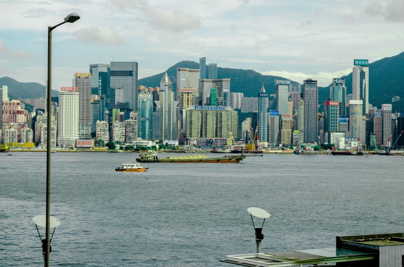 cityscape, water, 4K, sea, tall - high, modern, built structure, blue, skyscraper, cloud - sky, architecture, no people, financial district, Hong Kong