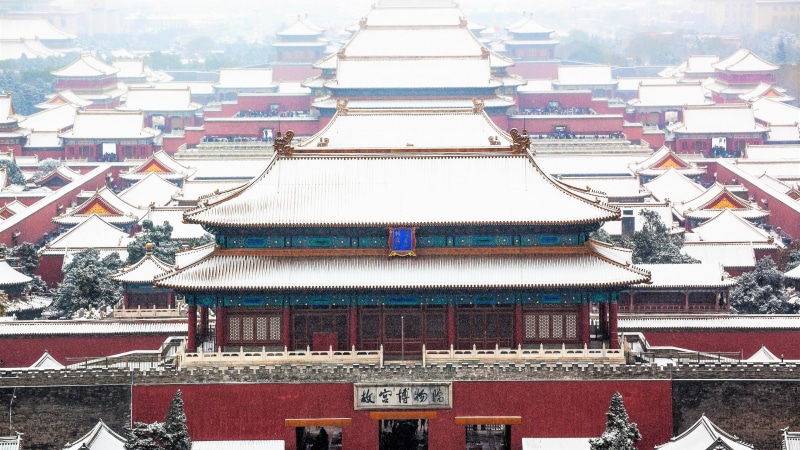 castle, winter, china, snow, bejing, 4K, city, asia, forbidden city, palace