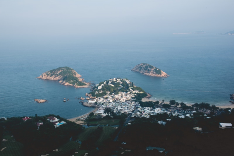 water, scenics - nature, dragons back, landscape, high angle view, nature, architecture, tranquility, beautiful, building exterior, bricks, idyllic, beach