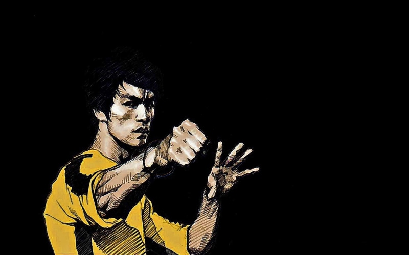 master, memory, women, bruce, standing, black Color, people, adult, black Background, caucasian Ethnicity, aggression, portrait, Bruce Lee, headshot, indoors