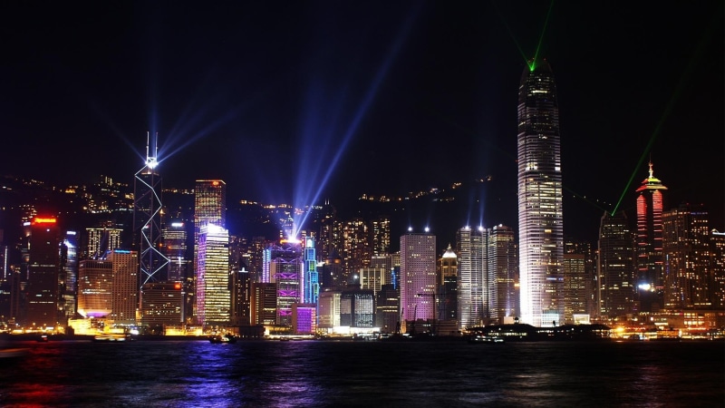 beautiful, 1080P, lights, architecture, night, water, kong, animals, skyscrapers, hong kong, china, hong, city