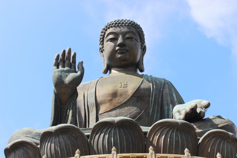 hong kong, bronze, buddha, architecture, sky, spirituality, travel destinations, representation, statue, creativity, 5K, craft, built structure, art and craft