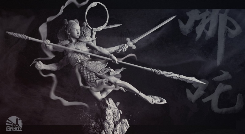 indoors, 1080P, skeleton, creativity, built structure, sculpture, history, spear, 3D, wall - building feature, human representation, male likeness, the past