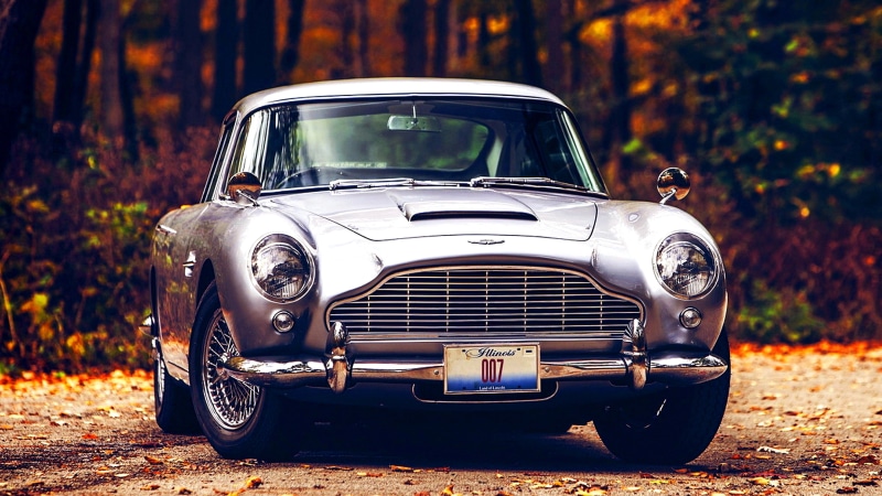 4K, antique car, aston martin db5, car, classic car, aston martin, vehicle, wheel