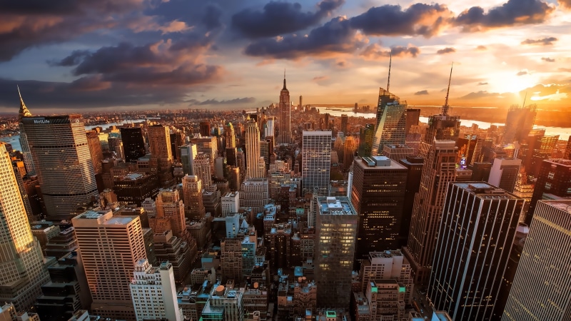 4K, downtown district, new, building, york, outdoors, travel destinations, New York City, building exterior, office building exterior, crowd, cloud - sky