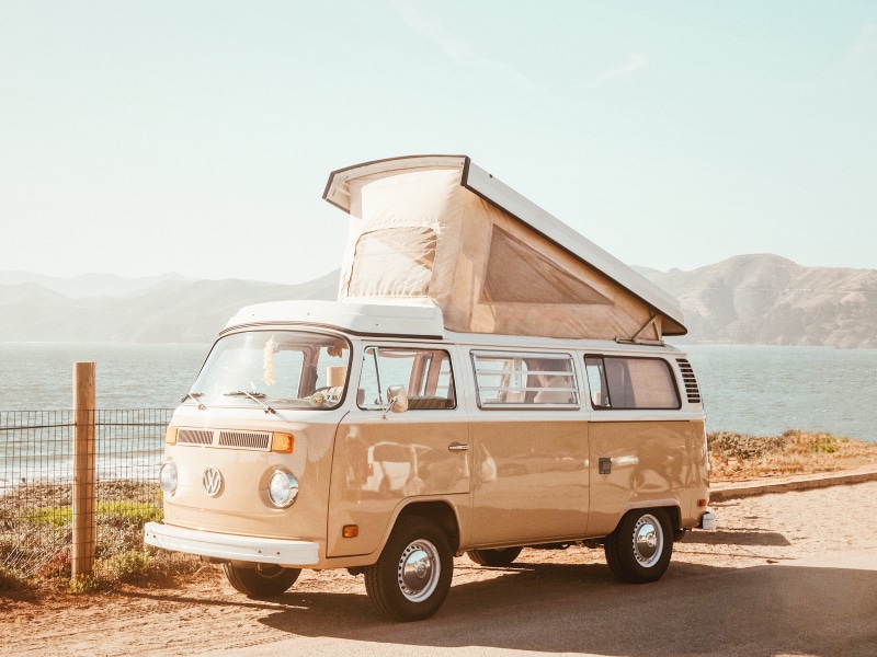 vintage, car, explore, sea, men, westfalia, water, 4K, volkswagen, t, bright, road, outdoors, van, discover, wanderlust, land vehicle, beach, brown, wander