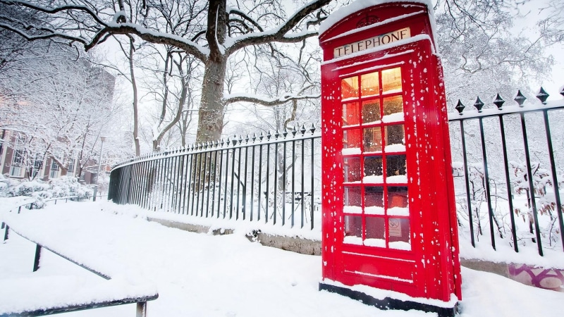 box, tree, freezing, park, 1080P, call, telephone, ice, snowy, winter, snowfall, telephone booth, snow, london, call box