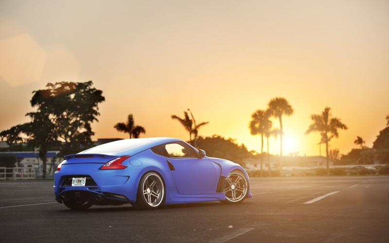JDM, Nissan, sunset, parking lot, car, Nissan 370Z, 1080P, tuning