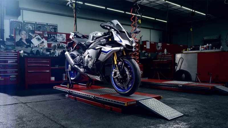 Garage, 1080P, vehicle, Yamaha, motorcycle