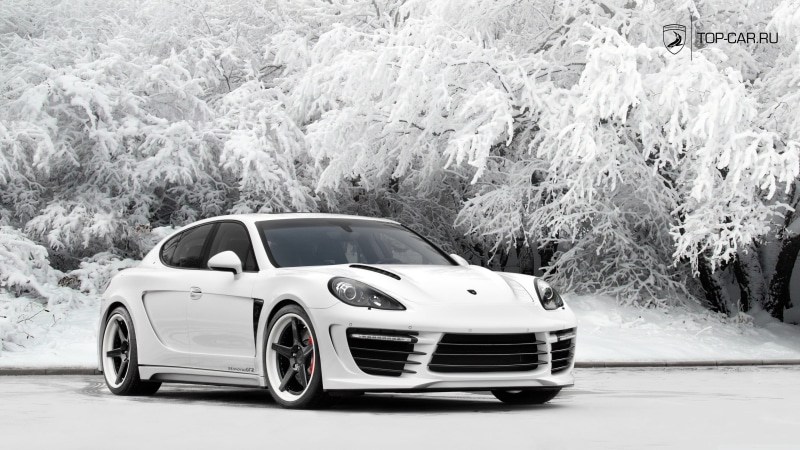 4K, snow, nature, car, white color, transportation, sports car, day, mode of transportation, tree, retro styled, luxury, winter, wealth, wheel, Porsche Panamera