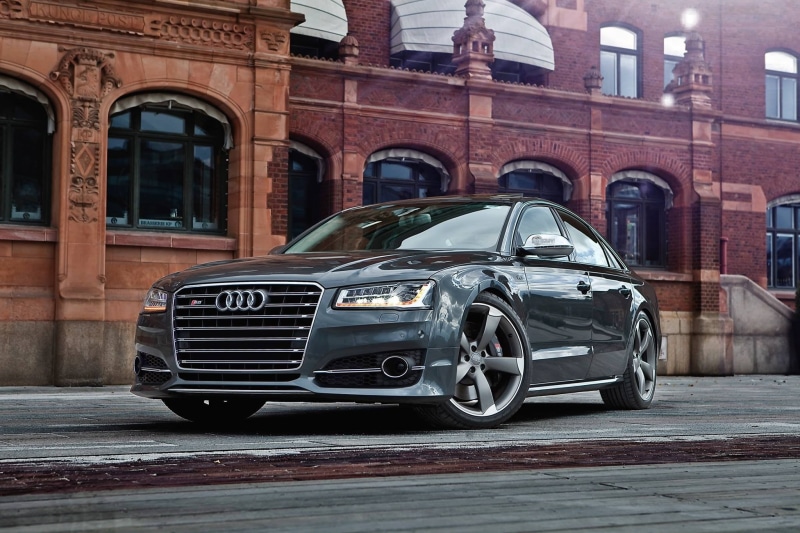land vehicle, 1080P, built structure, Audi, no people, motor vehicle, retro styled, headlight, luxury, sedan, street, city, vintage car, day, outdoors