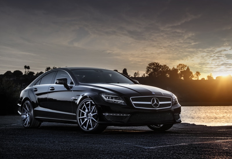 engine, retro Styled, chrome, parking Lot, tree, black Color, CLS 63, street, AMG, sports Car, the sun, no People, 1080P, sunlight, silver colored, luxury