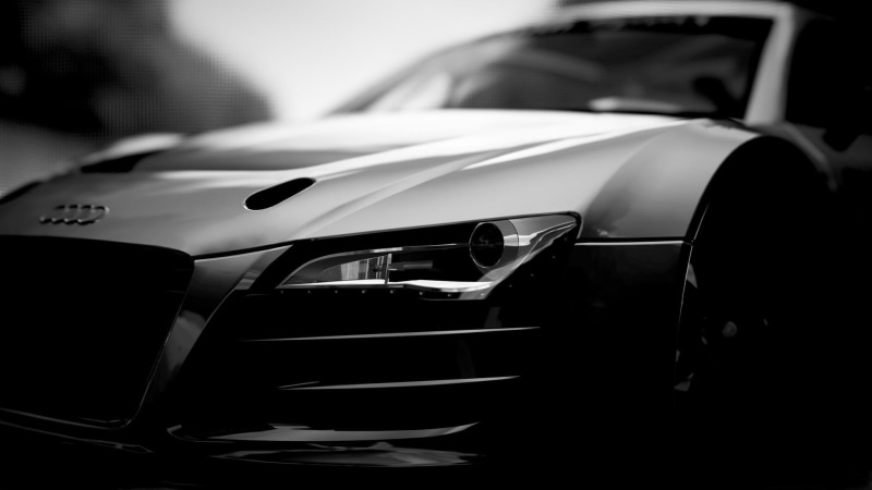 speed, white, mode of transportation, chrome, modern, luxury, 1080P, vehicle light, windshield, supercar, focus on foreground, Audi, car, retro styled