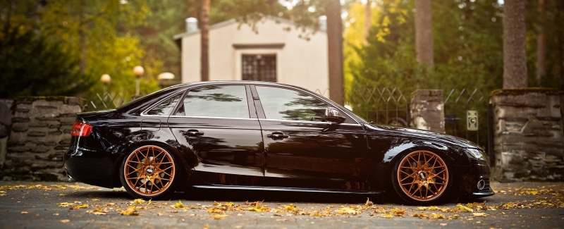 outdoors, retro styled, focus on foreground, sedan, nature, tree, vintage car, Stance, the past, Audi, motor vehicle, car, history, transportation, day