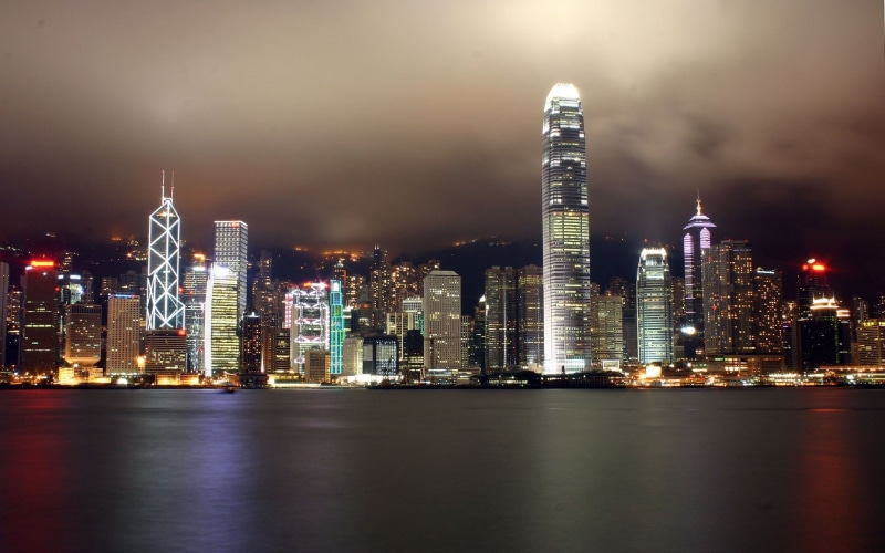 tower, grey, outdoors, modern, 1080P, architecture, no people, Hong Kong, building exterior, cityscape, China, built structure, landscape, financial district