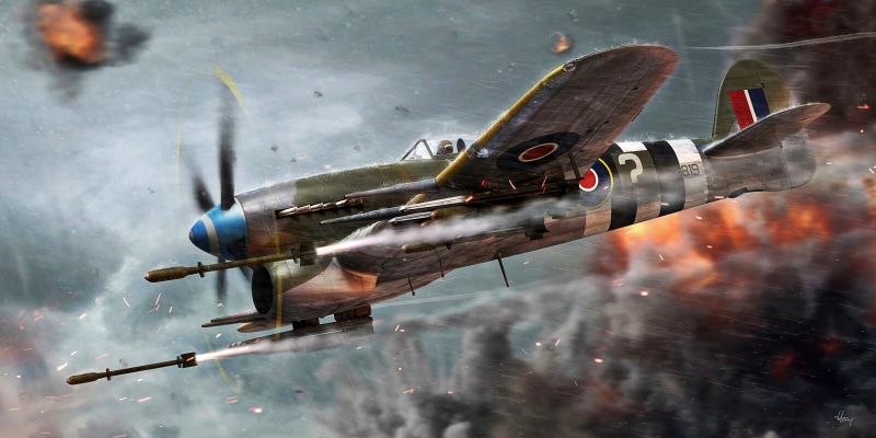 RP-3, Hawker Typhoon Mk.IB, 2K, RAF, Unguided rocket projectile, Typhoon