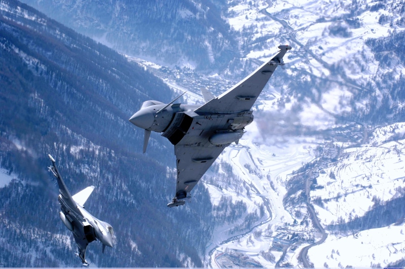 Italian Air Force, Spanish Air Force, 4K, aircraft, fighter, attack, Royal Air Force, Eurofighter Typhoon, German Air Force