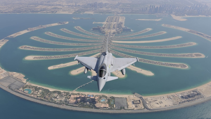 4K, Dubai, Eurofighter Typhoon, Royal Air Force, Palm Islands