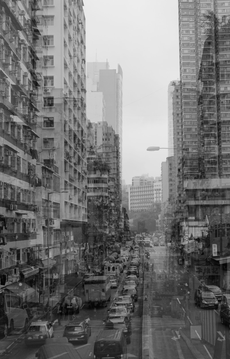 5K, mode of transportation, building, incidental people, built structure, city street, tall - high, city life, Yau Ma Tei, s, office building exterior