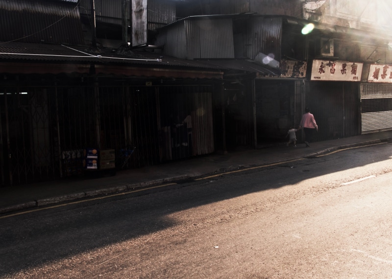 rail transportation, one person, nature, mode of transportation, 4K, lifestyles, outdoors, built structure, rear view, men, yau ma tei wholesale fruit market