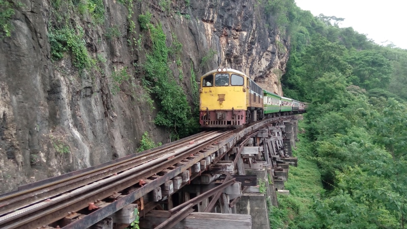 landmark, historical, cliffside, death railway, thailand, track, incredible, kanchanaburi, railway, cliffside railway, amazing, asia, tha ma kham, railroad