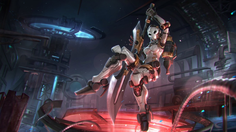 VG, character, digital, fictional characters, OfficialArt, video games, robot, Vainglory, video game characters, white, 2K, Alpha