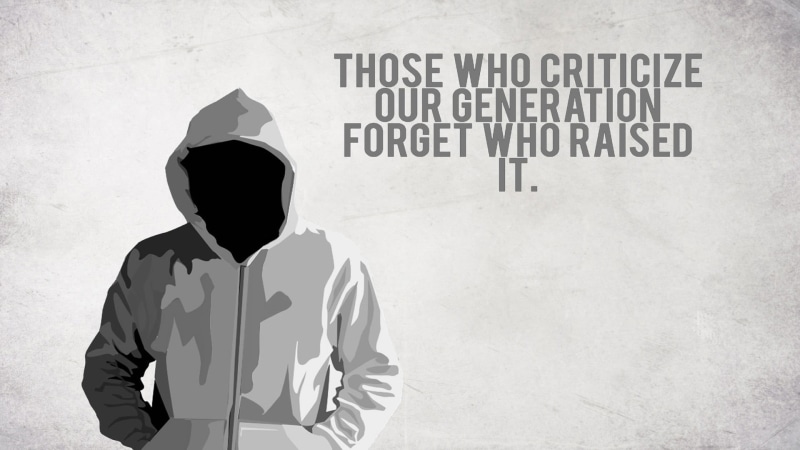text, rear view, information, lifestyles, leisure activity, sunlight, capital letter, script, one person, criticize, real people, standing, generation